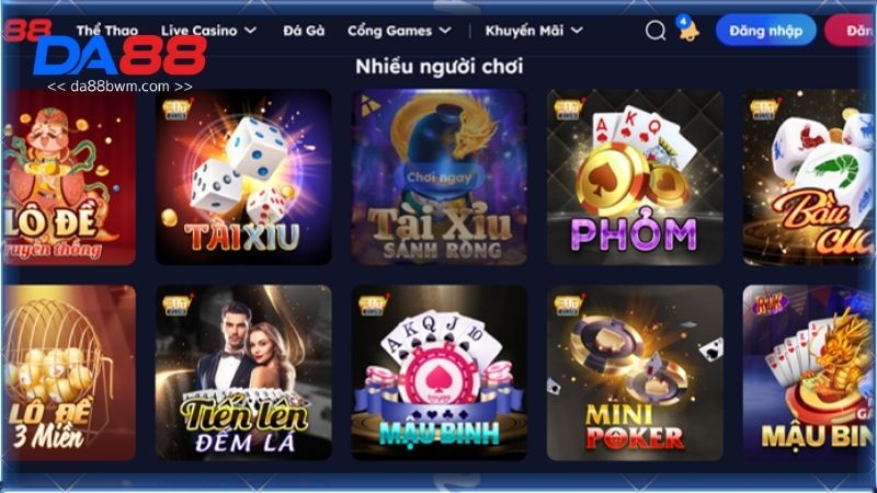 DA88 sở hữu hơn 400 tựa game độc quyền cực hấp dẫn